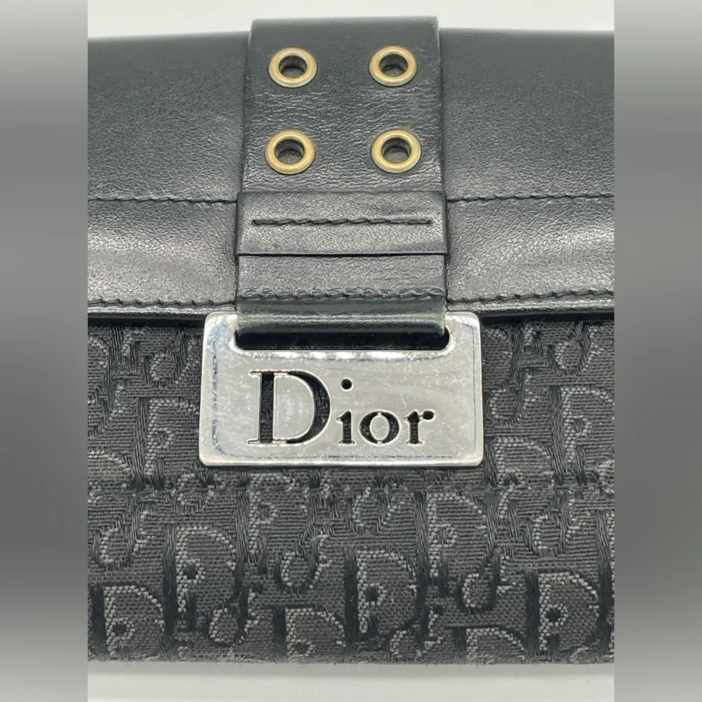 Dior Vintage Monogram Galliano Riveted Double-Sided Long Wallet